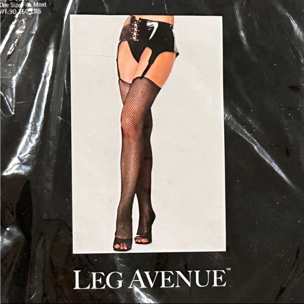 New One Size Black Fishnet Stockings